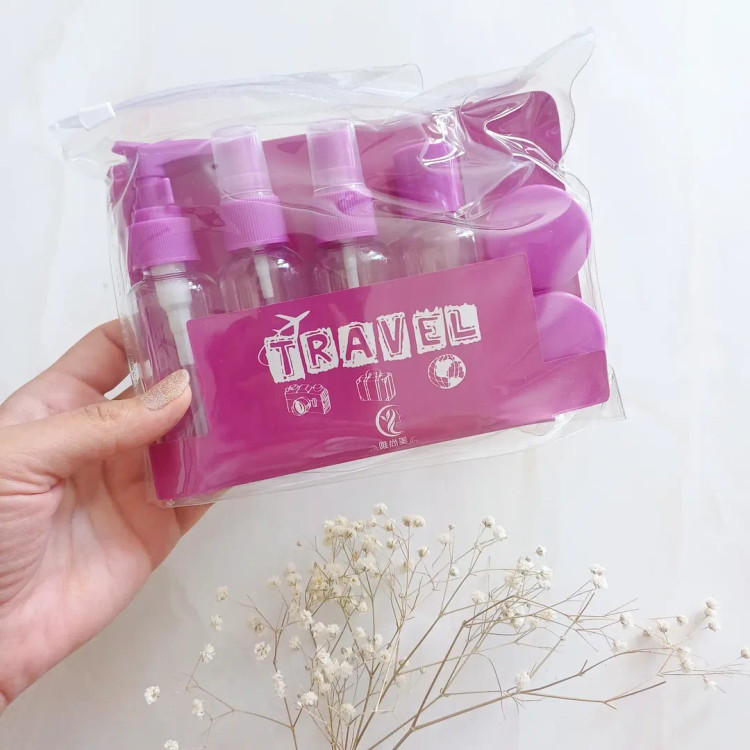 پک آرایشی بهداشتی محفظه کرم و شامپو مسافرتی ۷ تکه بزرگ