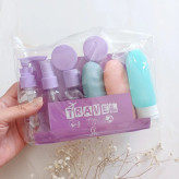 پک آرایشی بهداشتی محفظه کرم مسافرتی ۱۰ تکه بزرگ مخصوص الکل ، کرم ، ژل و مایع شستشو و شامپو و پودر فیکس