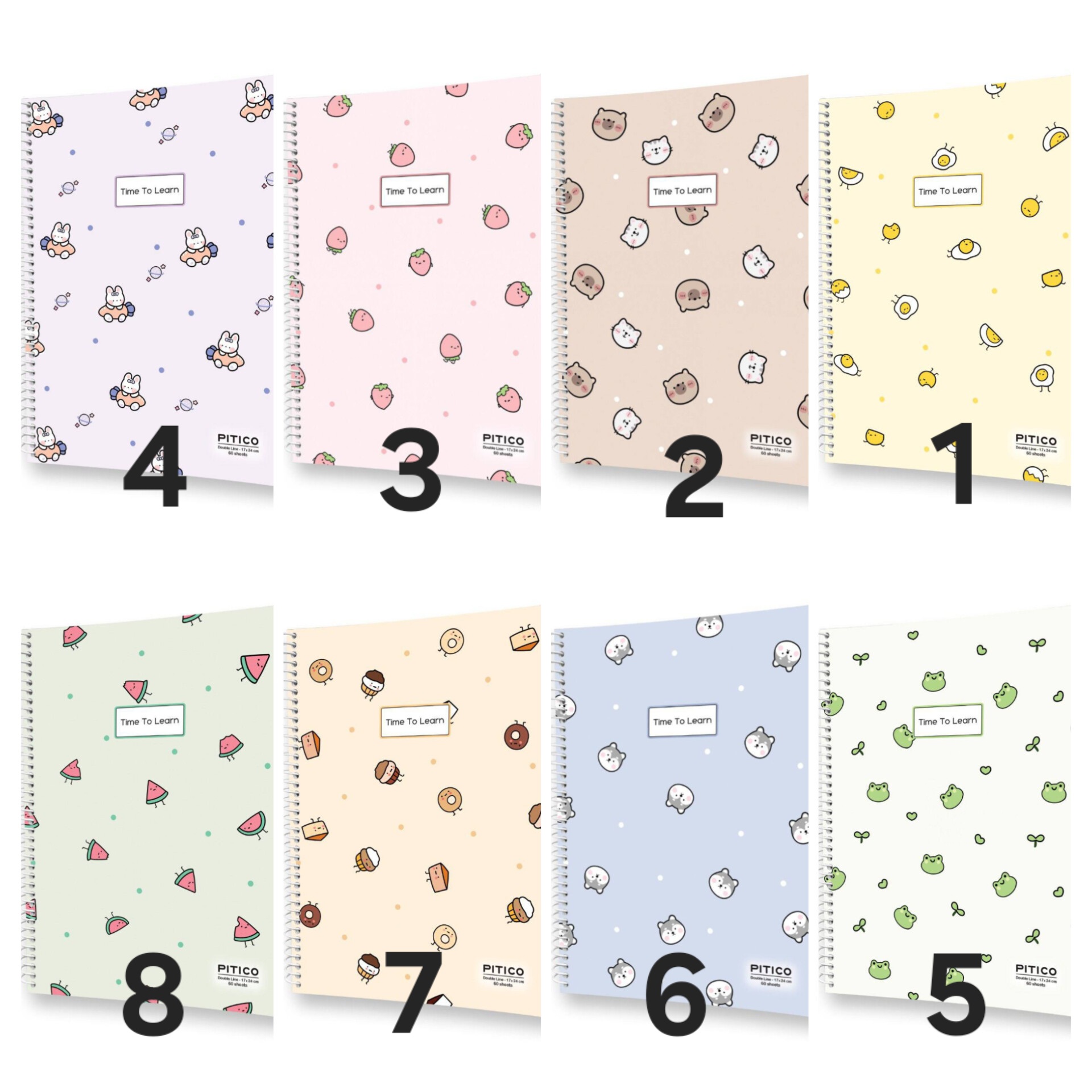 دفتر زبان انگلیسی دوخط  ۶۰ برگ فنردار مجلد از برند پیتیکو