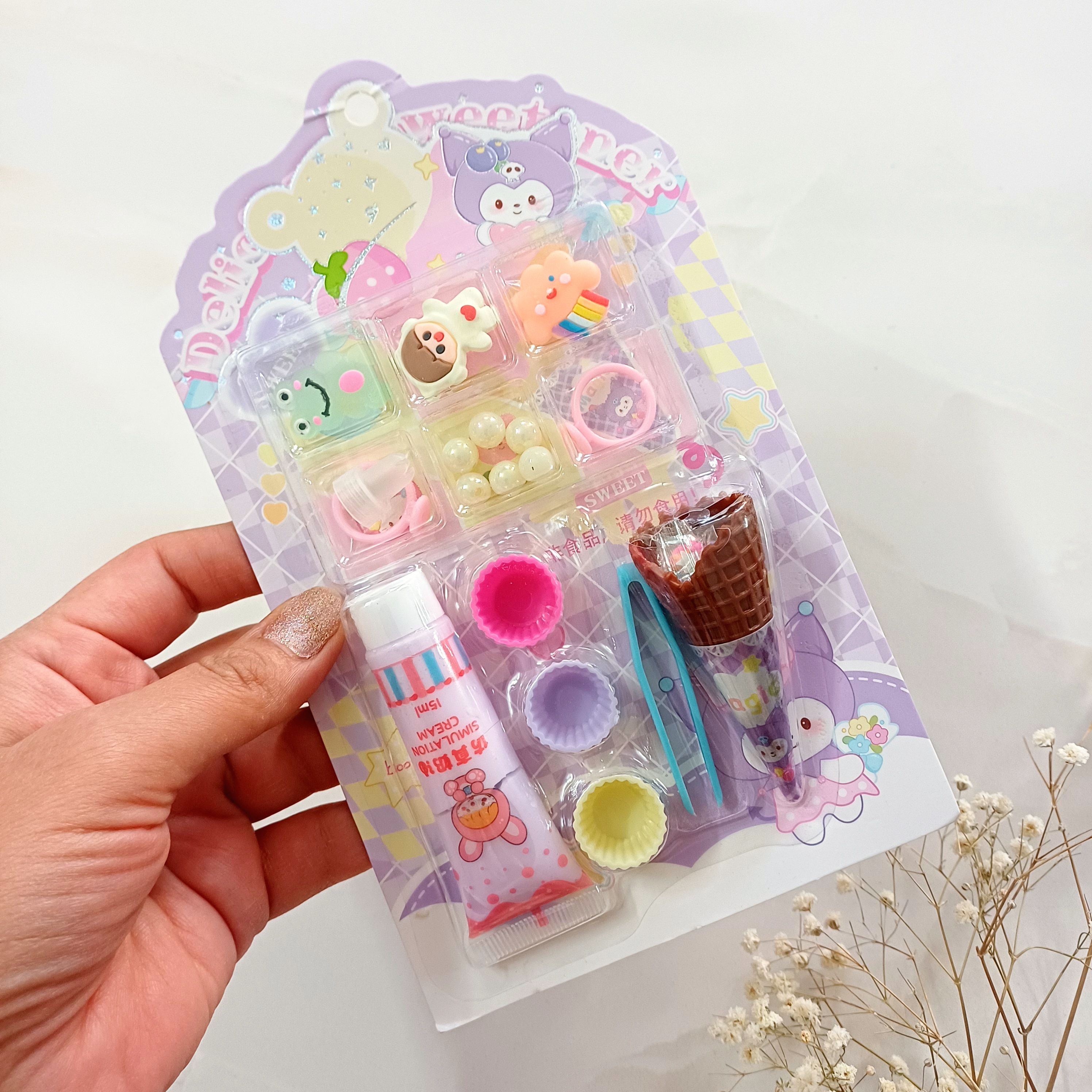 پک کاردستی و سرگرمی چسب خامه ای بستنی قیفی و کاپ کیک