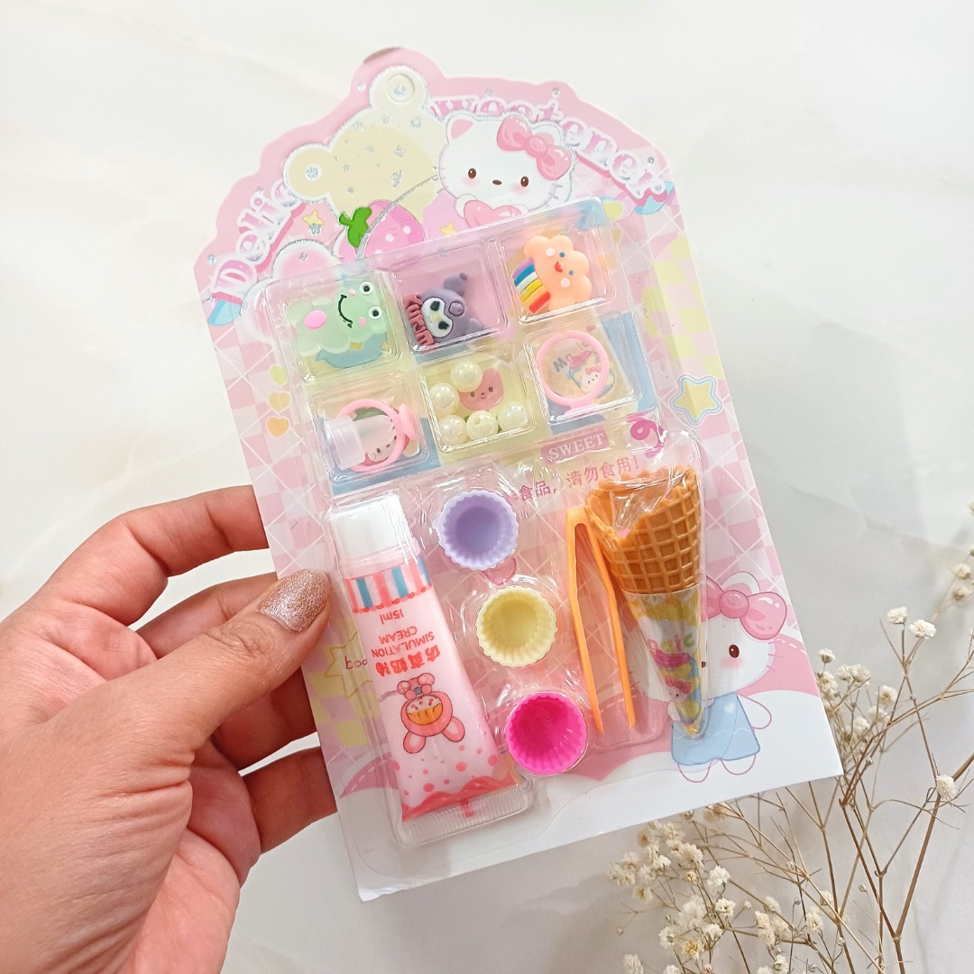 پک کاردستی و سرگرمی چسب خامه ای بستنی قیفی و کاپ کیک