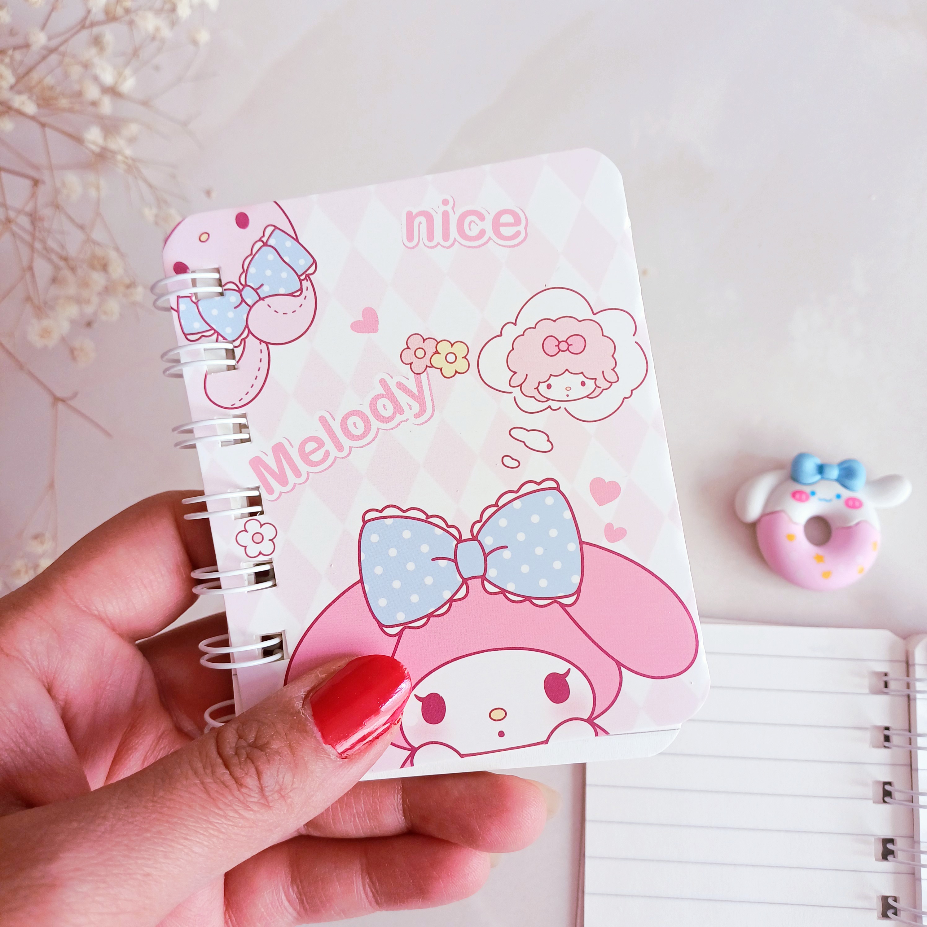 دفترچه یادداشت دخترونه طرح ملودی فنری فانتزی و کیوت