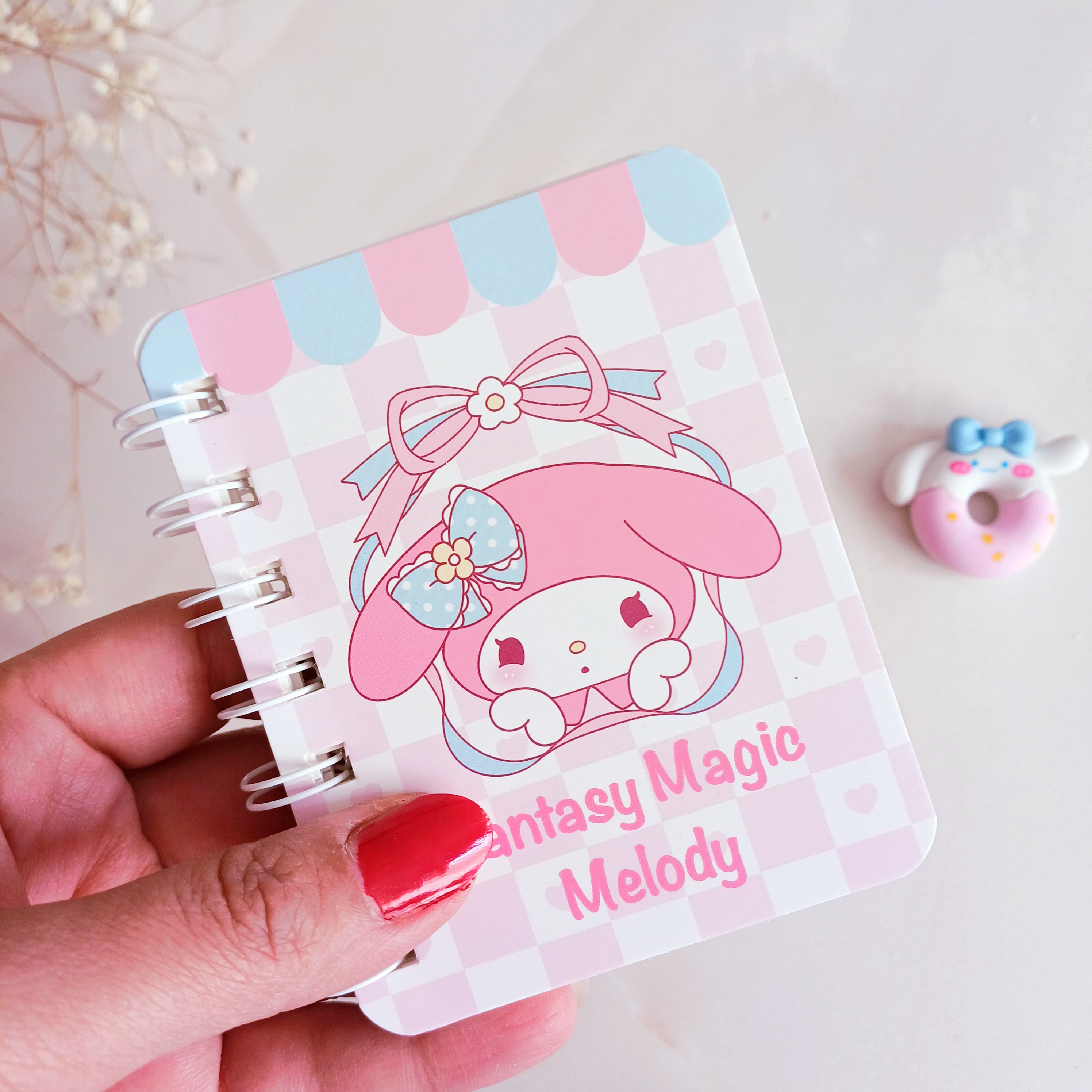 دفترچه یادداشت دخترونه طرح ملودی فنری فانتزی و کیوت