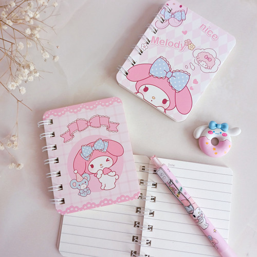 دفترچه یادداشت دخترونه طرح ملودی فنری فانتزی و کیوت