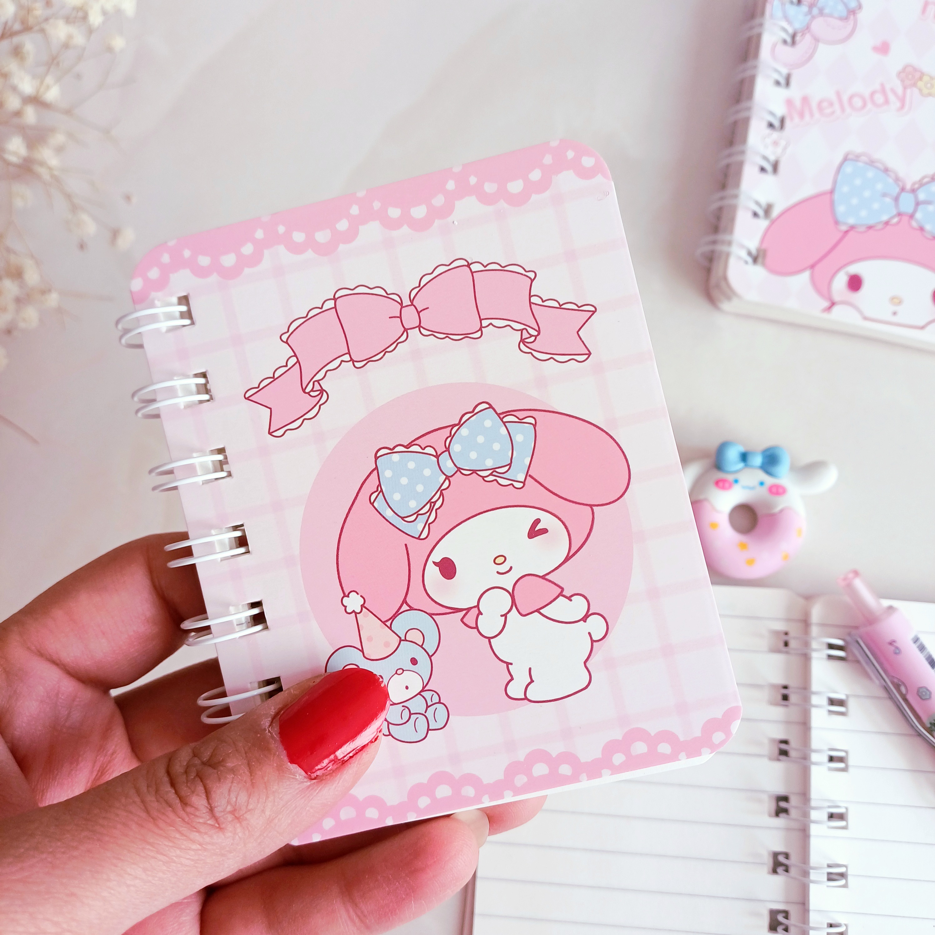 دفتریادداشت دخترونه طرح ملودی فنری فانتزی و کیوت