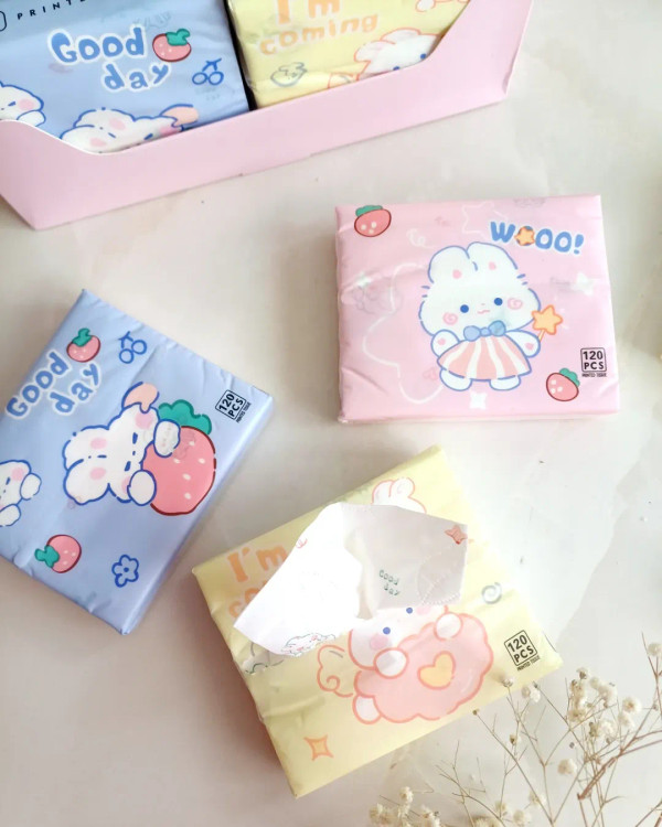 دستمال کاغذی جیبی طرحدار ۱۲۰ برگ ، دستمال کاغذی ماشین ، کیف ، میز تحریر