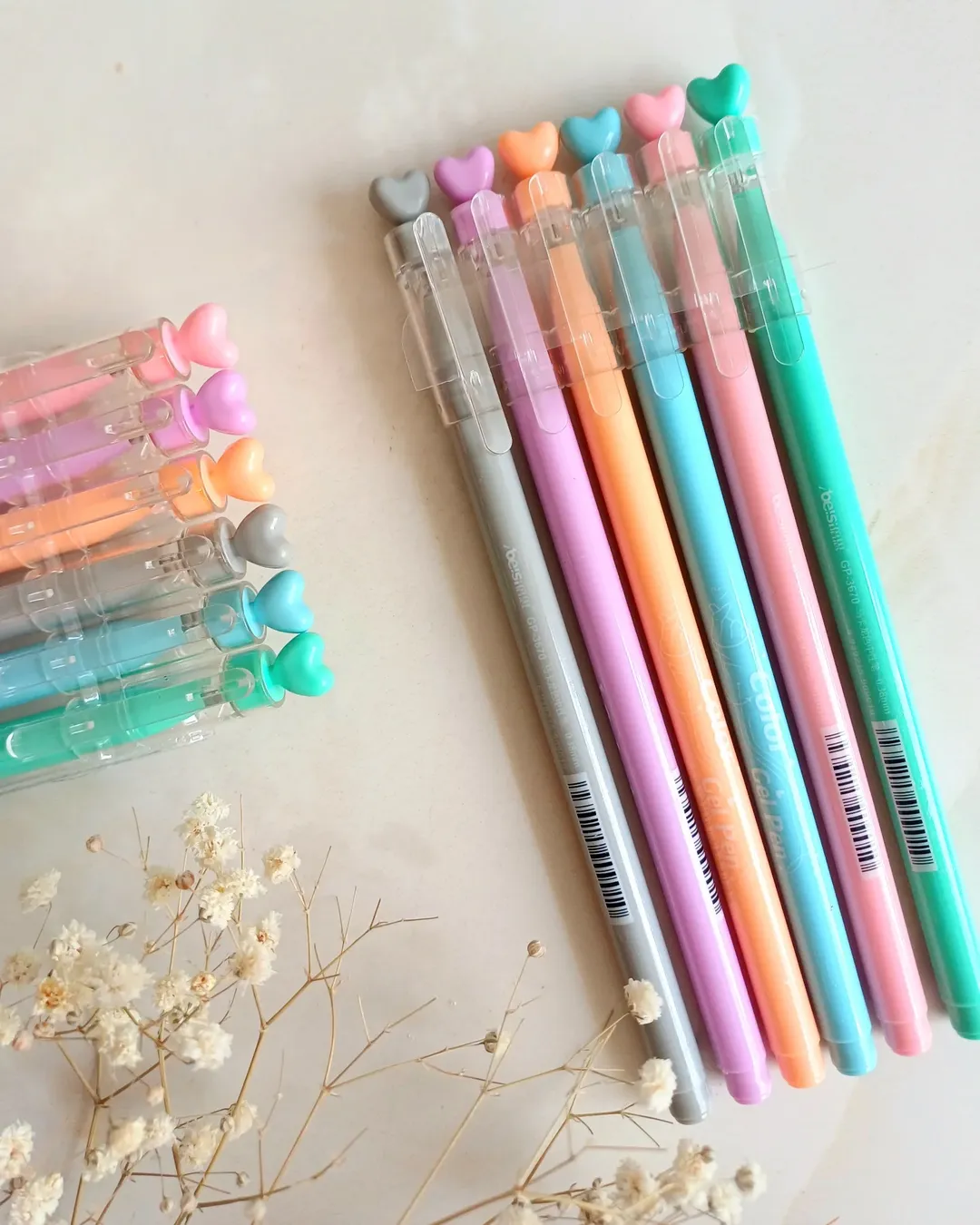 خودکار و روان نویس ۶ رنگ مدل قلبی ، روانویس طرح قلب