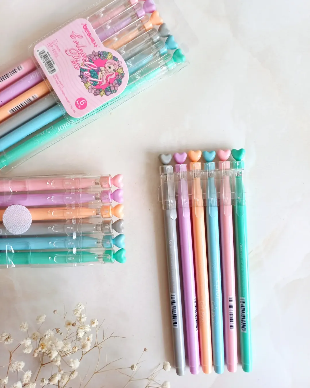 خودکار و روان نویس ۶ عددی مدل قلبی ، روانویس طرح قلب مخصوص جزوه نویسی