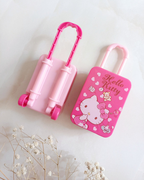 پاکن تراش فانتزی طرح چمدانی طرح کیتی ، پاکن تراش مخزندار چمدون