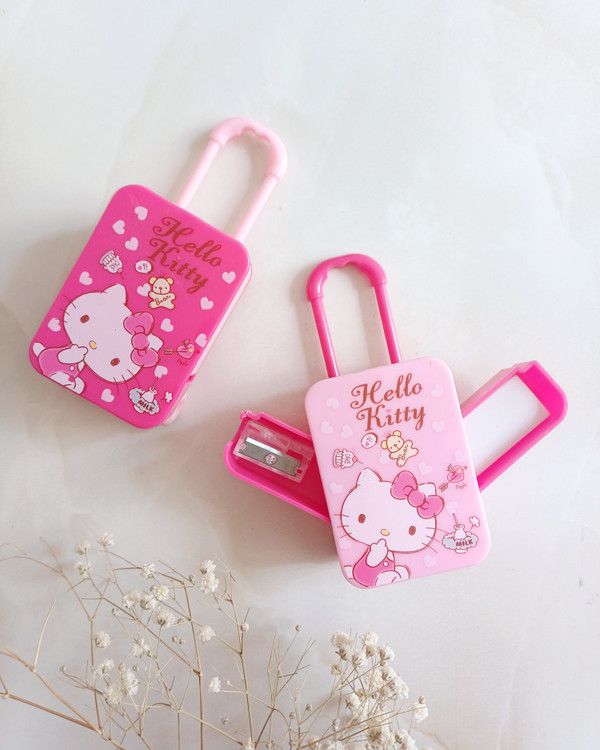 پاک کن تراش فانتزی مدل چمدان طرح کیتی ، پاکن تراش مخزندار چمدون