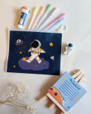 پوشه و کاور زیپ کیپ طرح فضانورد سایز A5 ، آ۵ مدل پسرونه