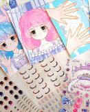 ست و پک کادویی استیکر آرایشی طرح کیف ، دفترچه استیکر چیدمان صورت و ناحن