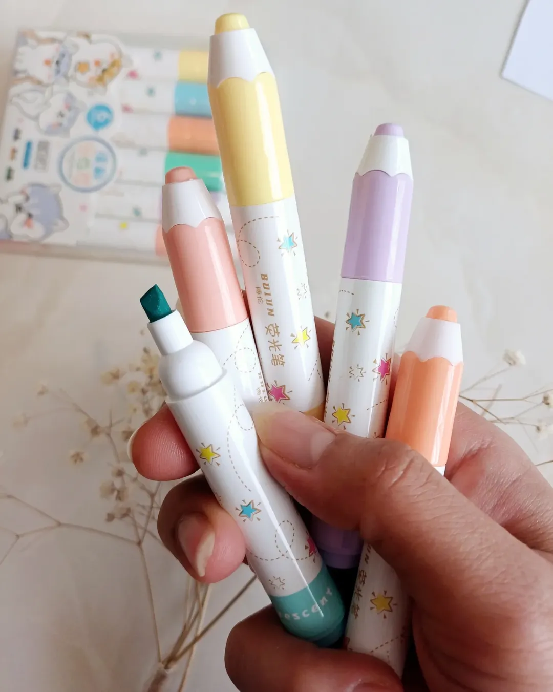 هایلایتر ۶ عددی طرح مداد هایلایت 6 رنگی کیوت