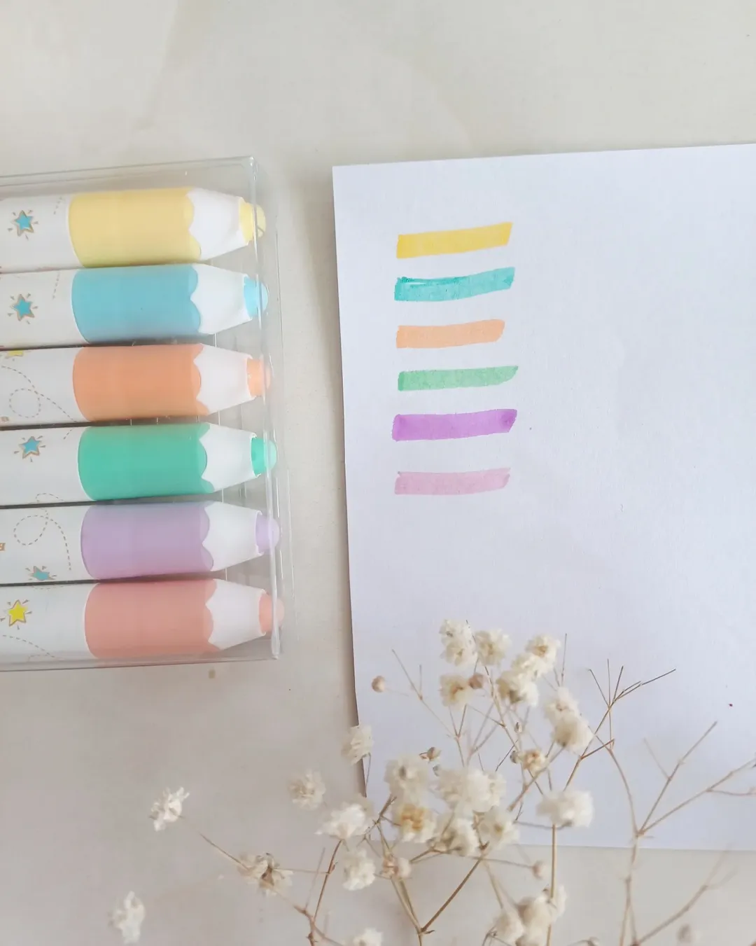 هایلایتر ۶ عددی طرح مداد هایلایت 6 رنگ فانتزی کیوت