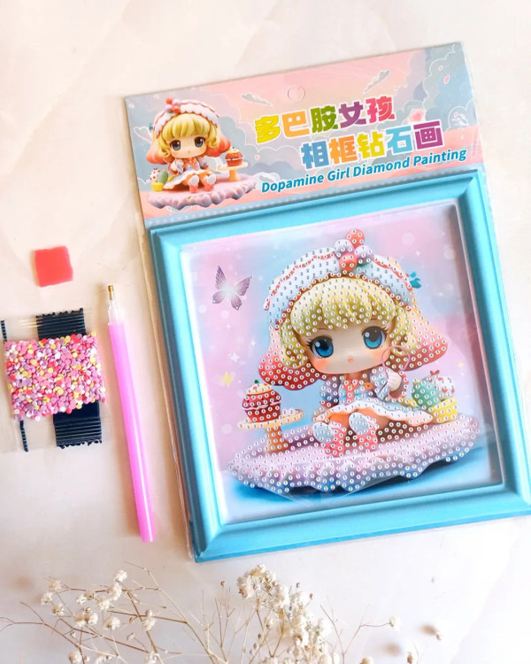 نقاشی الماسی فانتزی مدل دختر طرح قابدار