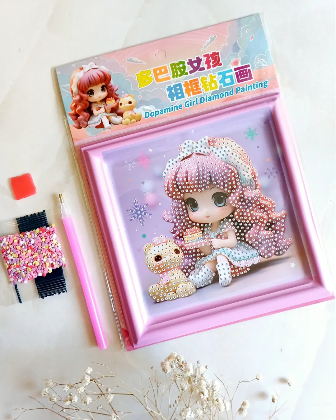 نقاشی الماسی فانتزی مدل دختر طرح قابدار