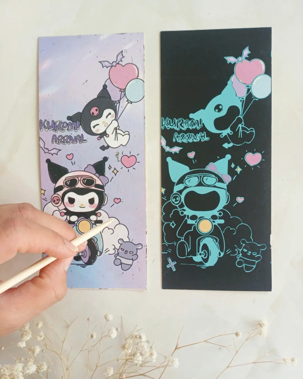 نقاشی ذغالی خراشیدنی ، نقاشی اسکرچ برد ( اسکراچ)