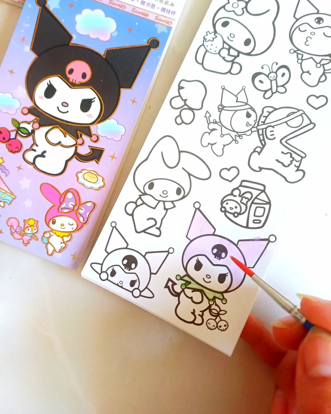 دفترچه نقاشی آبرنگی ، دفتر رنگ آمیزی آبرنگ همراه با قلمو