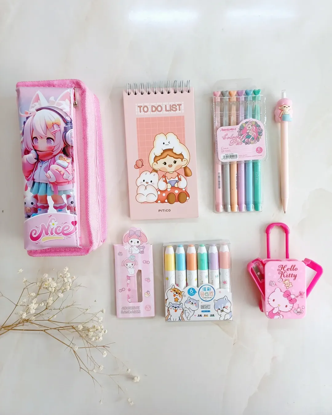 ست لوازم تحریر فانتزی کادویی صورتی ، کادو و هدیه تولد دخترونه