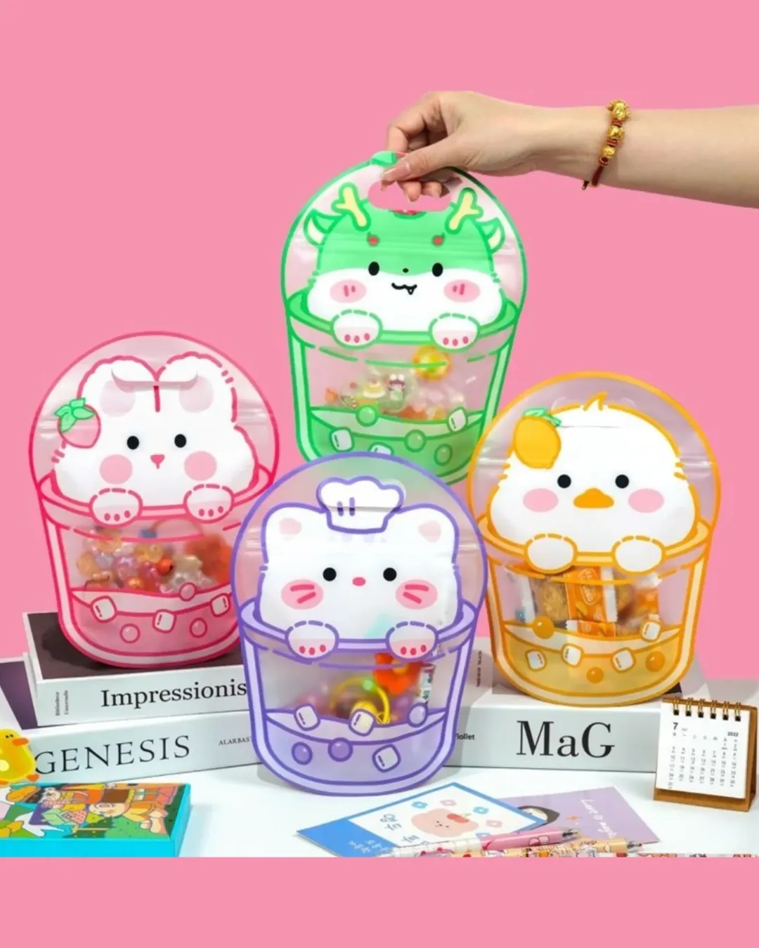 زیپ کیپ عروسکی فانتزی برای لقمه و خوراکی مدرسه و گیفت تولد مدل حیوانات کیوت بابل تی