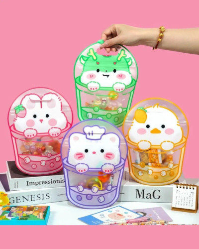 زیپ کیپ عروسکی فانتزی برای لقمه و خوراکی مدرسه و گیفت تولد مدل حیوانات کیوت بابل تی