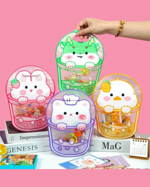 زیپ کیپ عروسکی فانتزی برای لقمه و خوراکی مدرسه و گیفت تولد مدل حیوانات کیوت بابل تی