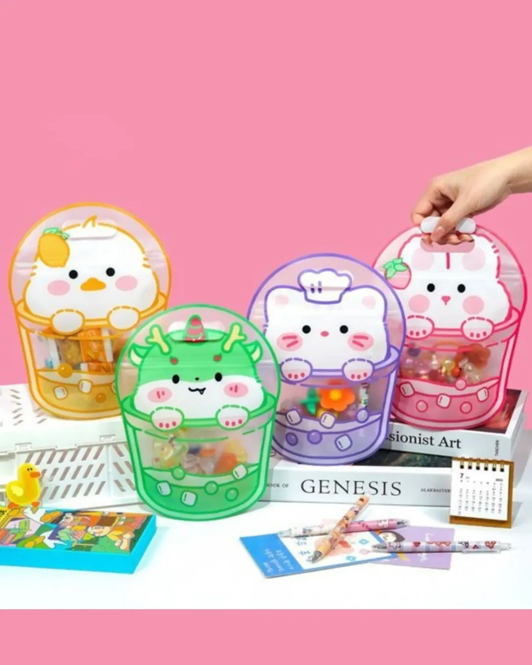 زیپ کیپ عروسکی فانتزی برای لقمه و خوراکی مدرسه و گیفت تولد مدل حیوانات کیوت بابل تی