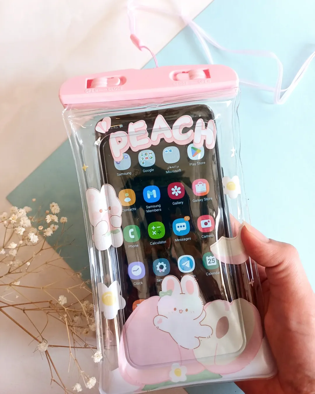 کاور ضد آب گوشی و موبایل طرح خرگوش فانتزی کیوت مناسب برای استخر حمام جکوزی و دریا