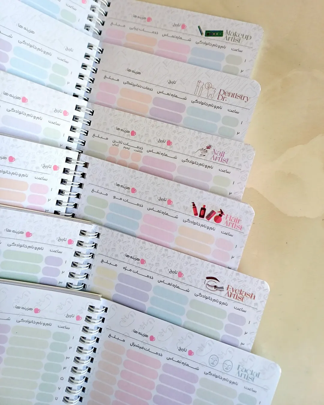 دفترچه نوبت دهی فیشیال مژه ناخن