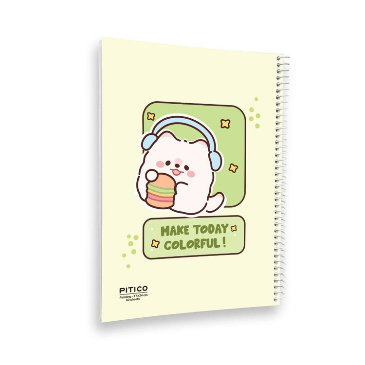 دفتر نقاشی فنردار مجلد 60 برگ از برند پیتیکو دفتر فنری فانتزی حیوانات کیوت