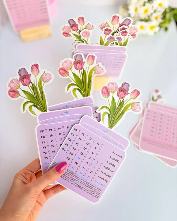 تقویم رومیزی دسته گل ۱۴۰۵