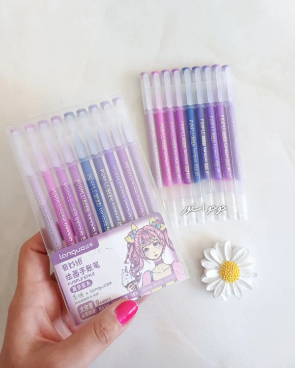 خودکار و روان نویس لانگو طیف بنفش ۹ عددی languo