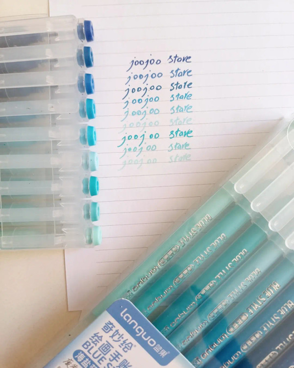 خودکار و روان نویس لانگو طیف آبی ۹ عددی روانویس languo