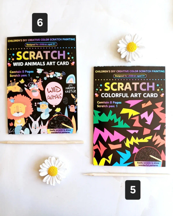 دفترچه نقاشی ذغالی مناسب برای کودکان و نوجوانان ، اسکراچ آرت