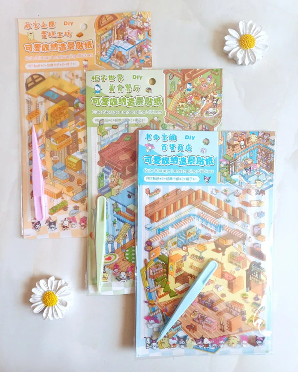 استیکر چیدمان اتاق کرومی پنس دار