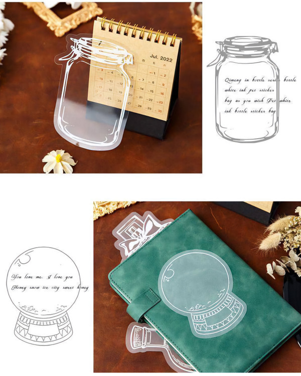 استیکر برچسب بوک مارک شیشه بطری شفاف