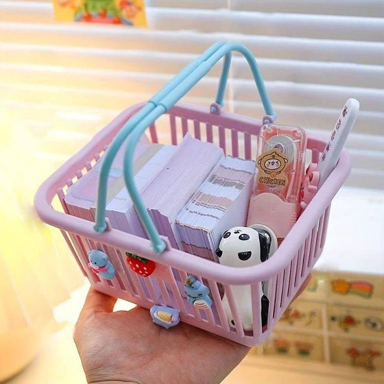 مینی سبد فانتزی پینترستی دسته دار طرح مستطیل