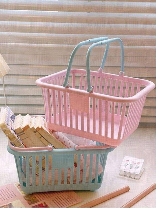 سبد کوچک فانتزی پینترستی دسته دار طرح مستطیل