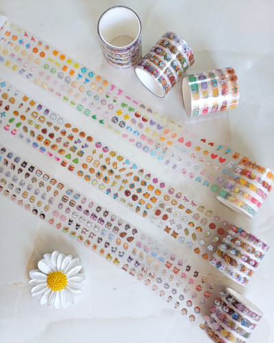 مینی استیکر رولی ۵۰۰ تایی استیکر لوله ای نیم سانتی ۵۰۰ عددی