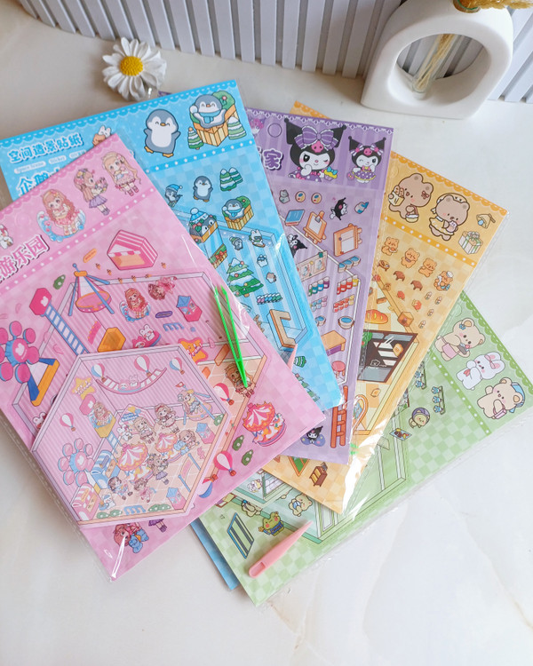 استیکر ۳ بعدی چیدمان اتاق پنس دار