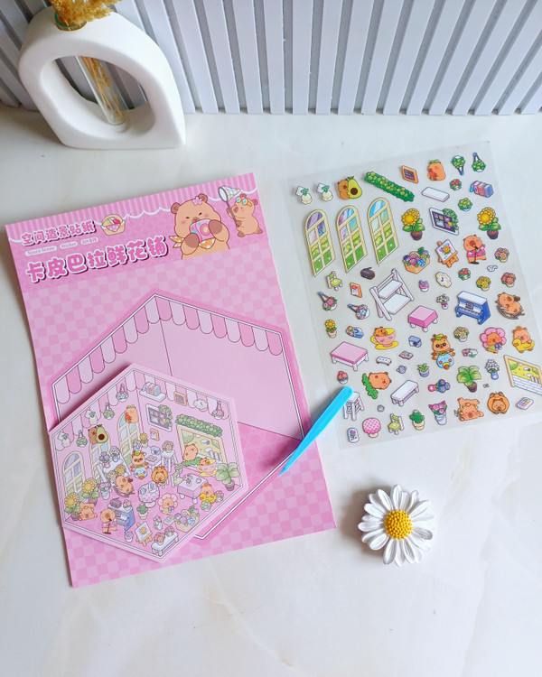 استیکر سه بعدی چیدمان اتاق پنس دار پنسدار