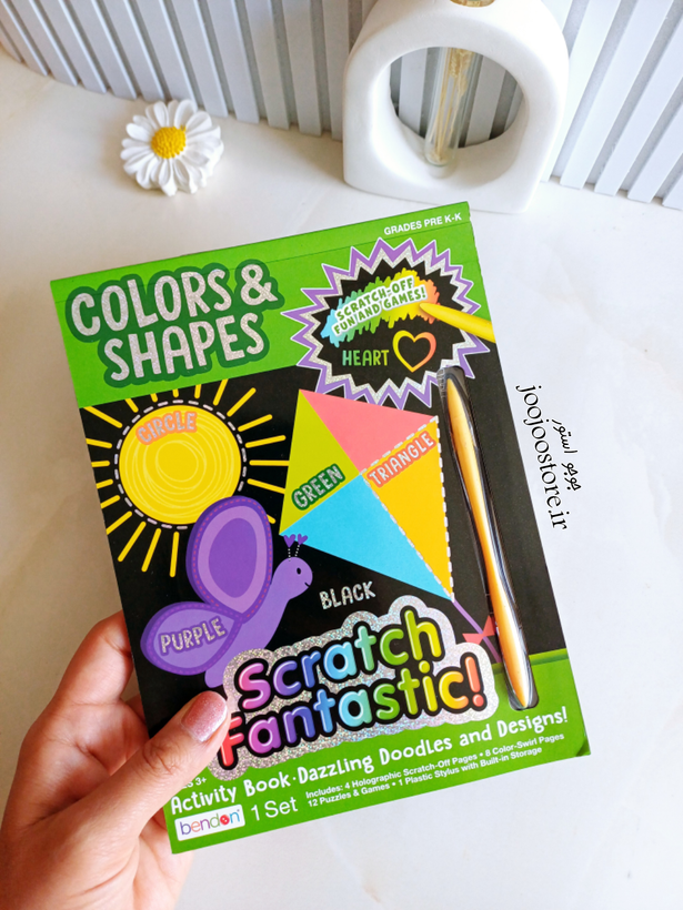 دفترچه نقاشی ذغالی و رنگ آمیزی آموزشی مناسب برای کودکان و نوجوانان ، اسکرچ آرت با آموزش اعداد حروف انگلیسی اشکال و حیوانات