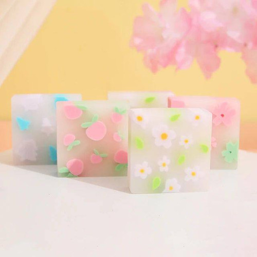 پاک کن ژله ای مغزدار مدل فصل ها ، پاکن طرح گل و میوه برند توچین tochain