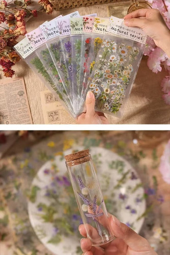 پک استیکر ضد آب طرح طبیعت گل و برگ natural sereis pet
