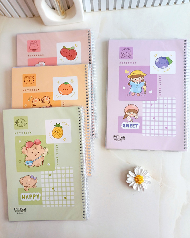 دفتر مجلد فانتزی مدل پترن 60 برگ از برند پیتیکو دفتر مشق سیمی کیوت